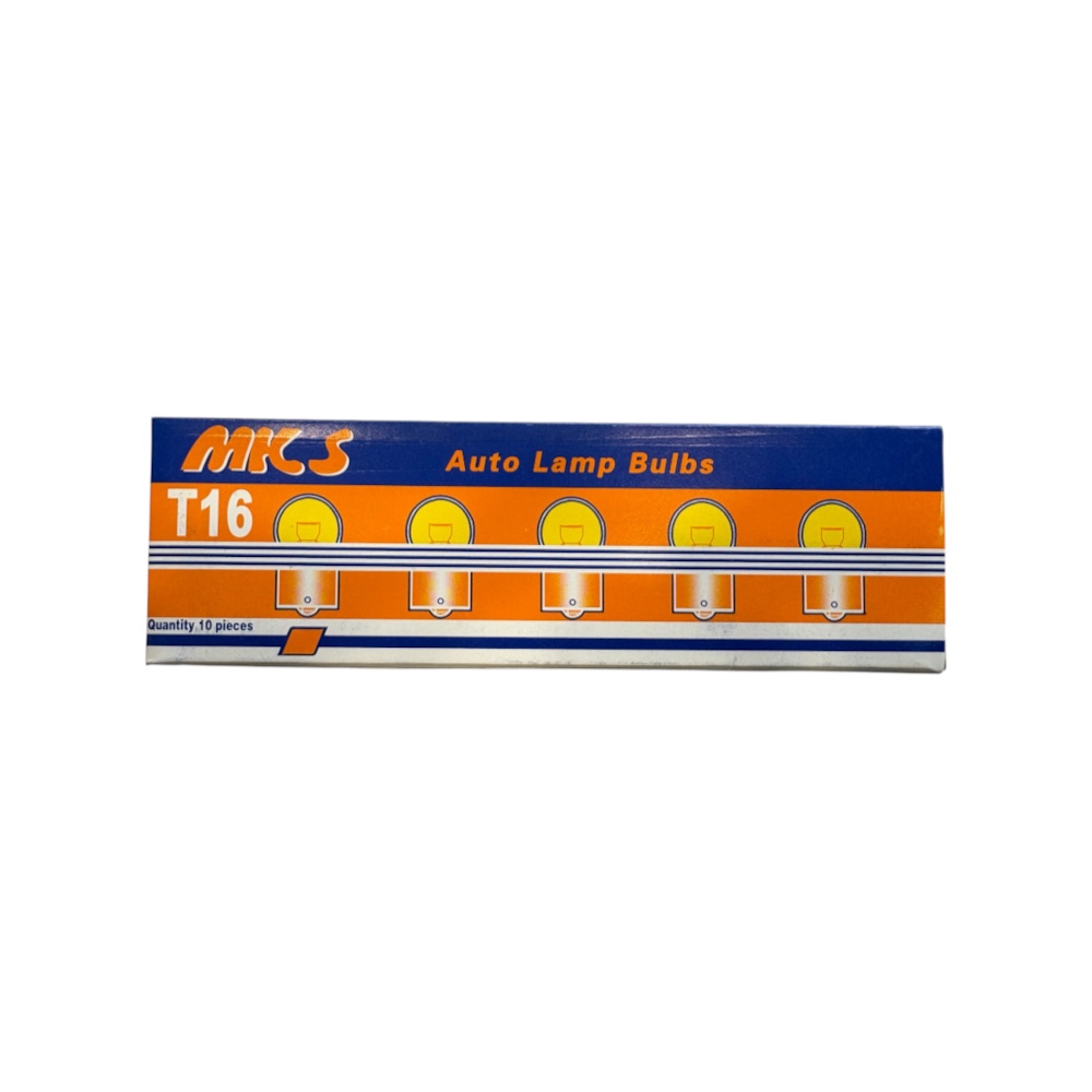 لامپ خودرو MKS مدل T16/R10W پایه BA15s توان 10 وات بسته 10 عددی